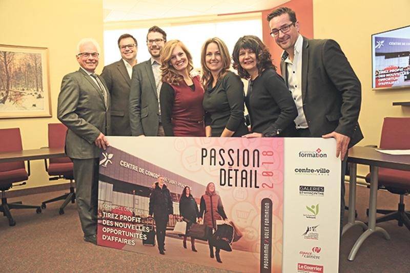 Sur la photo de gauche à droite, André Brochu, Claude Rainville, Marc-Antoine Gaucher, Line Lessard, Isabelle Prévost, Nathalie Allard et Simon Cusson. Photo Robert Gosselin | Le Courrier ©