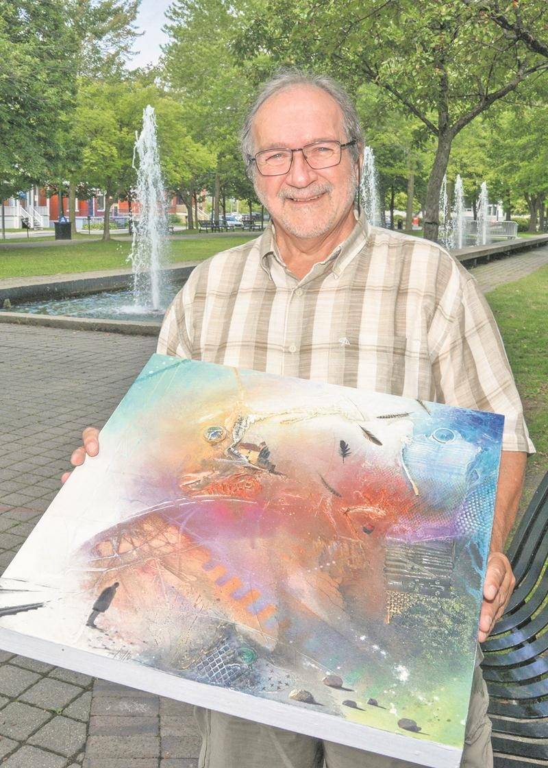 Richard Fulham peut travailler de façon intensive pendant deux ou trois semaines sur une œuvre avant qu’il soit satisfait, comme ce fut le cas pour La migration des anges, créée en 2016. Photo François Larivière | Le Courrier ©